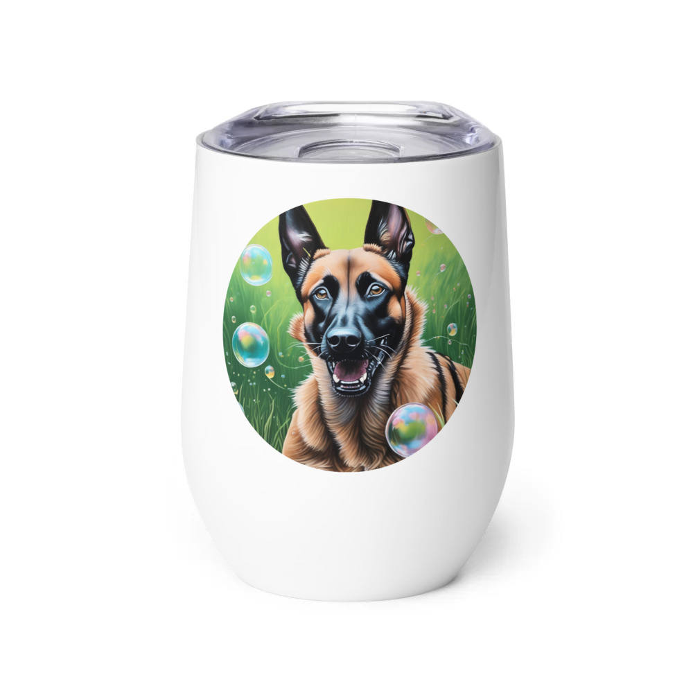PugMug Custom Belgian Malinois Wine Tumbler