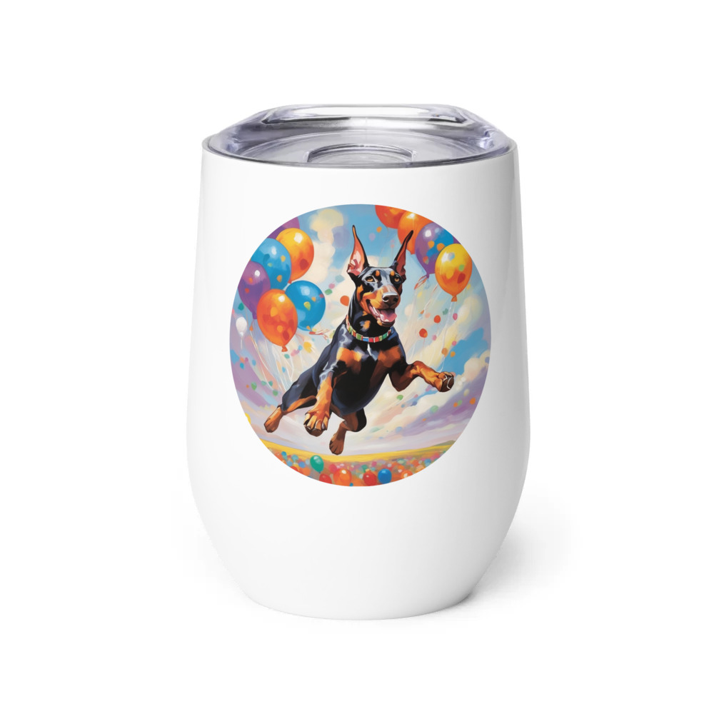 PugMug Custom Doberman Pinscher Wine Tumbler