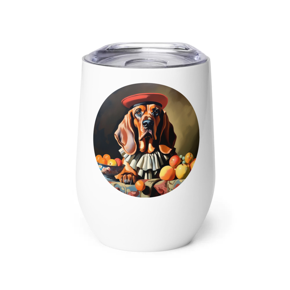 PugMug Custom Bloodhound Wine Tumbler