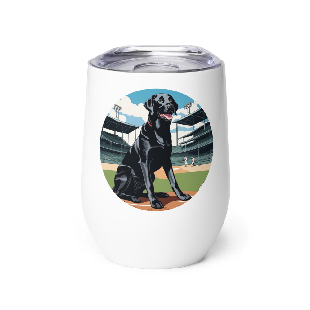 PugMug Custom Black Labrador Retriever Wine Tumbler