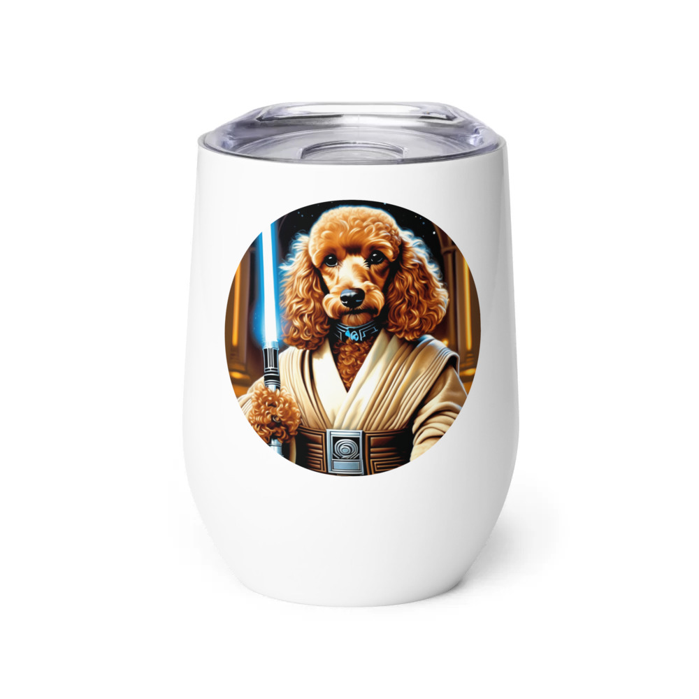 PugMug Custom Tan Poodle Wine Tumbler