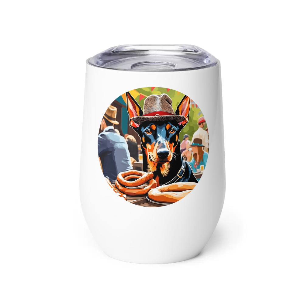 PugMug Custom Doberman Pinscher Wine Tumbler