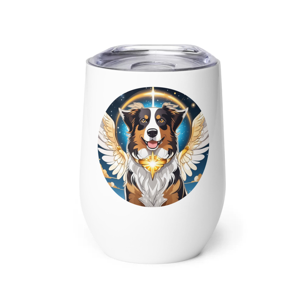 PugMug Custom Australian Shepherd Dog Wine Tumbler