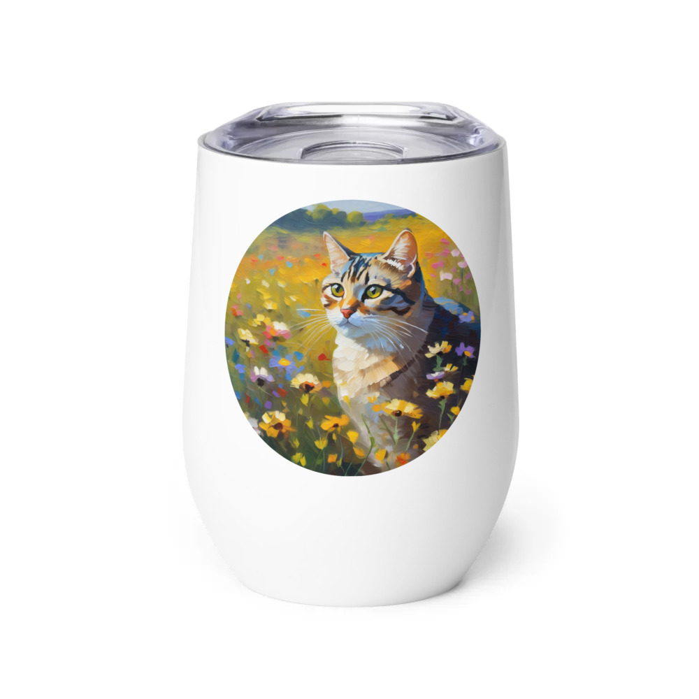 PugMug Custom Tabby American Shorthair Cat Wine Tumbler