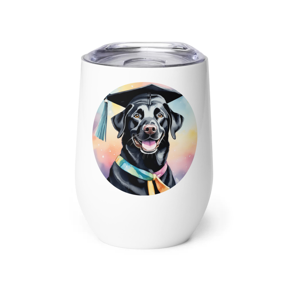 PugMug Custom Black Labrador Retriever Wine Tumbler