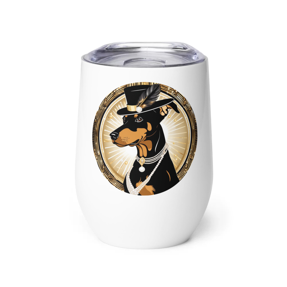 PugMug Custom Doberman Pinscher Wine Tumbler