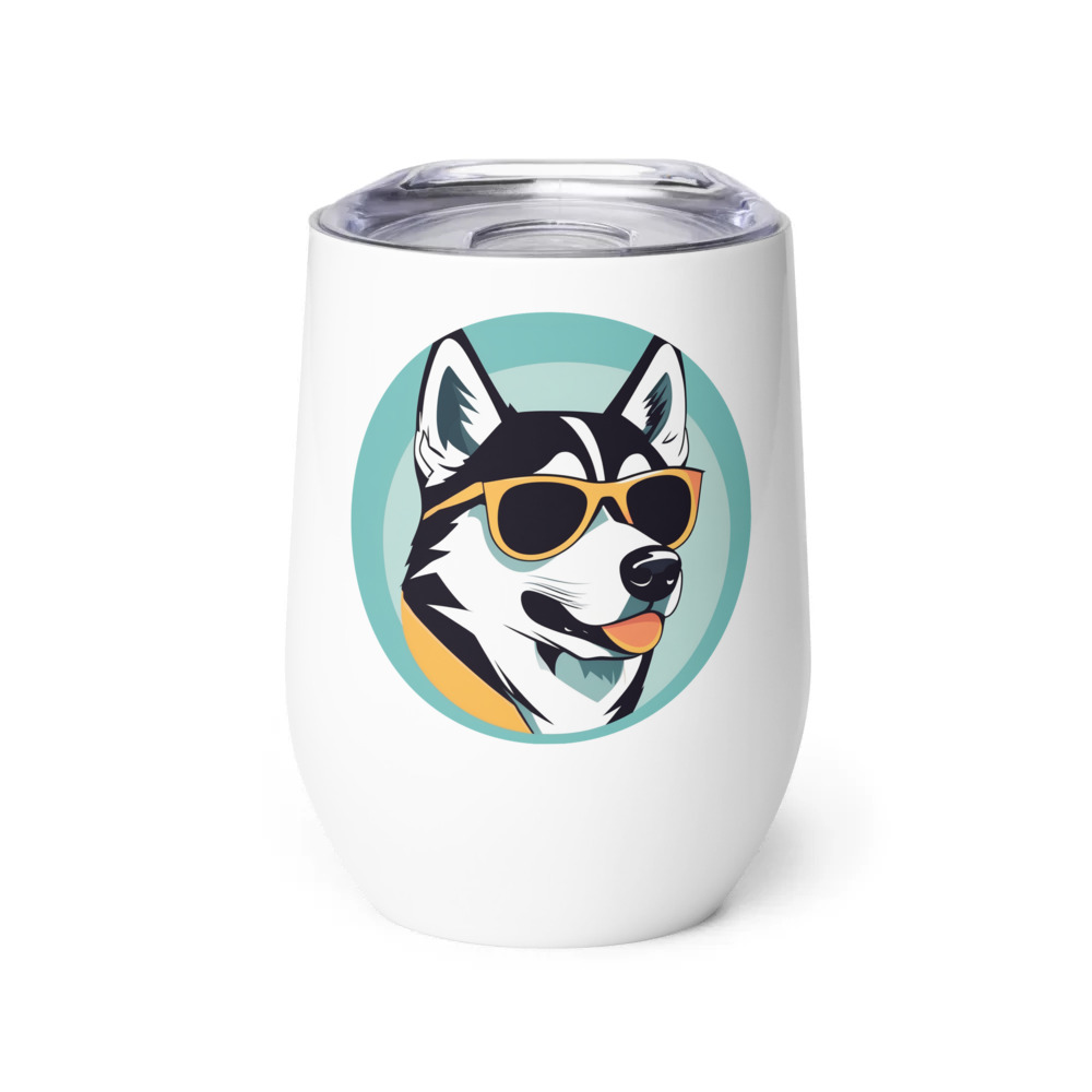 PugMug Custom Siberian Husky Wine Tumbler