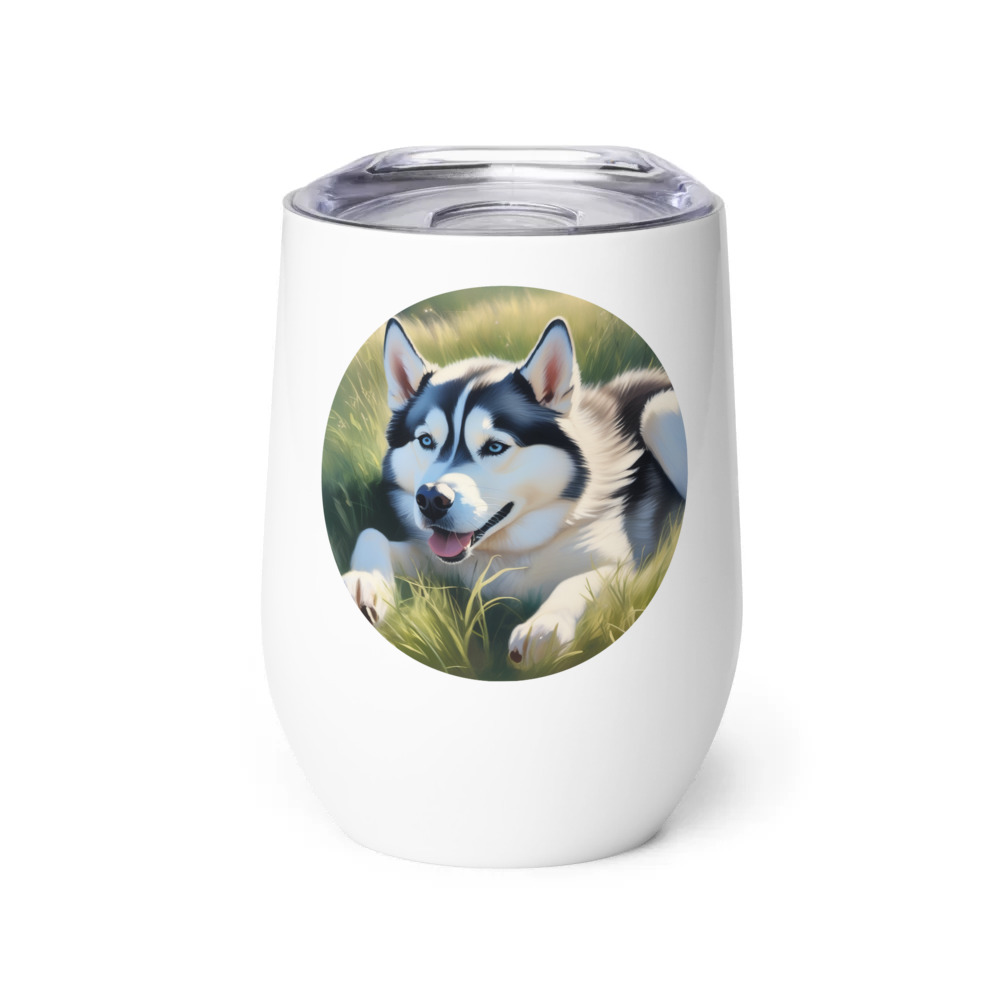 PugMug Custom Siberian Husky Wine Tumbler