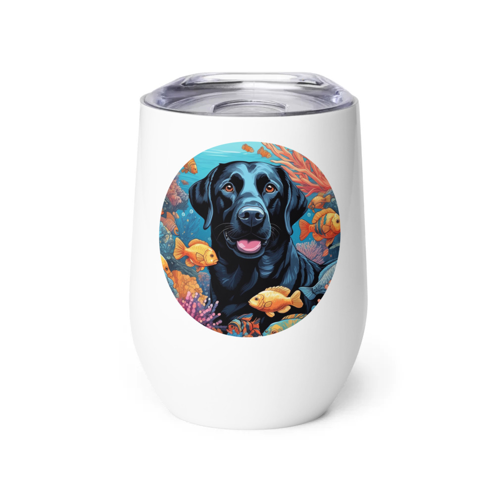 PugMug Custom Black Labrador Retriever Wine Tumbler