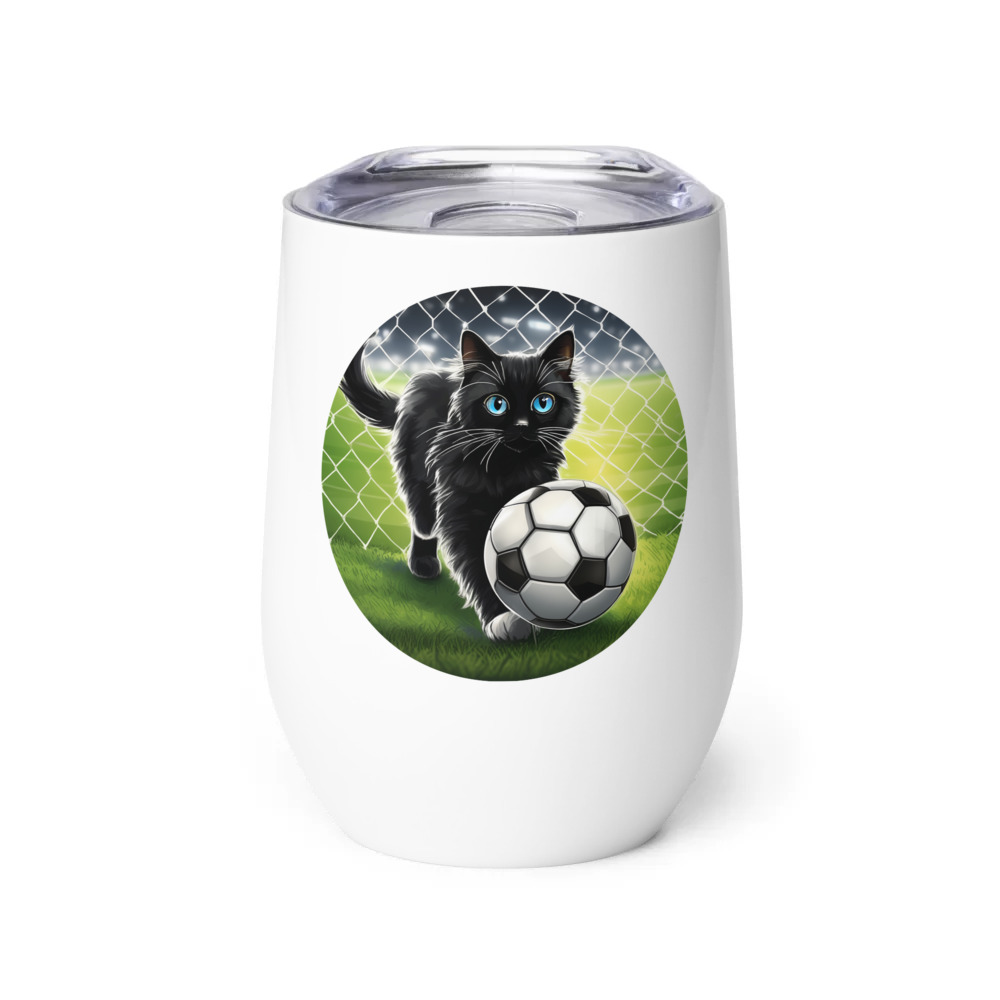 PugMug Custom Black Ragdoll Cat Wine Tumbler