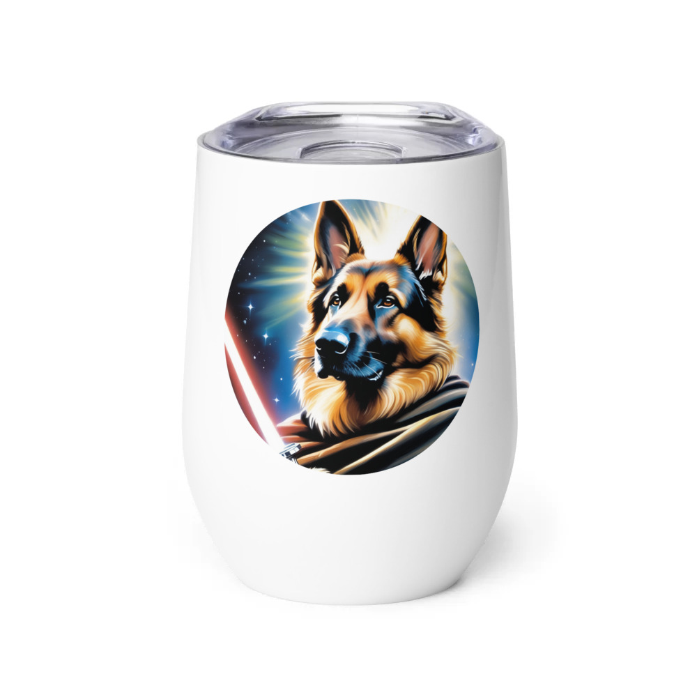 PugMug Custom German Shepherd Dog Wine Tumbler