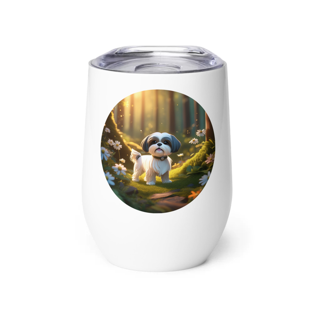 PugMug Custom Shih Tzu Wine Tumbler