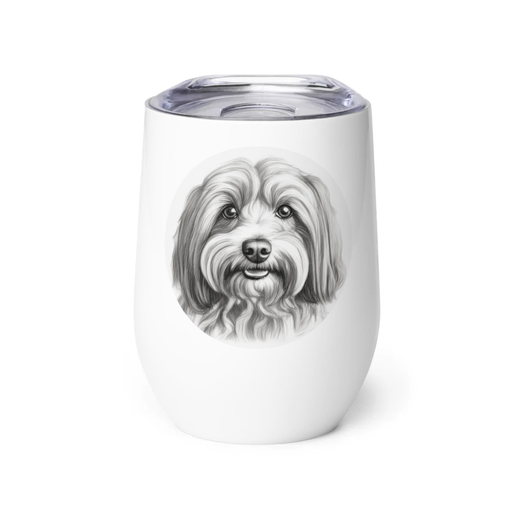 PugMug Custom Tan Havanese Dog Wine Tumbler