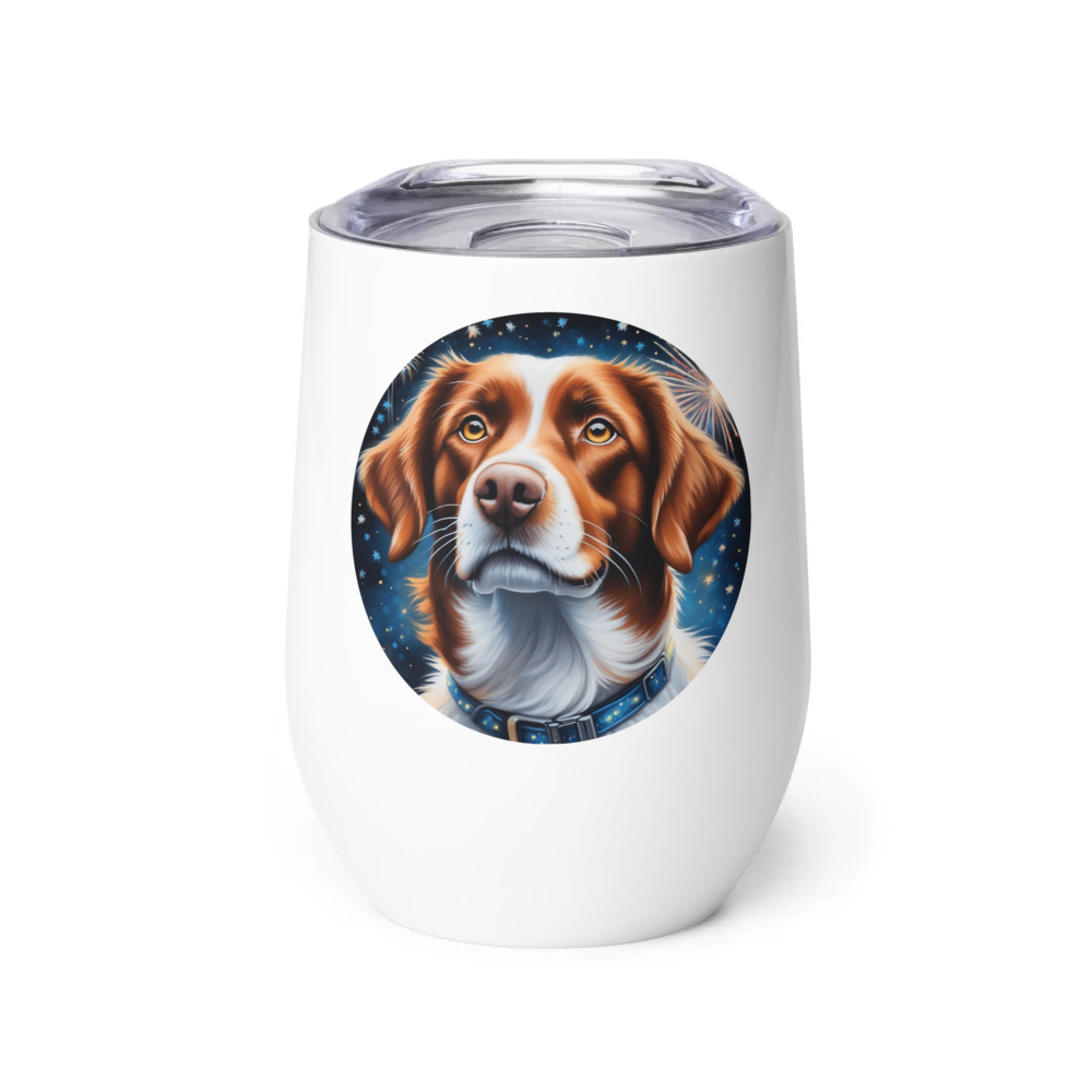 PugMug Custom Brittany Dog Wine Tumbler