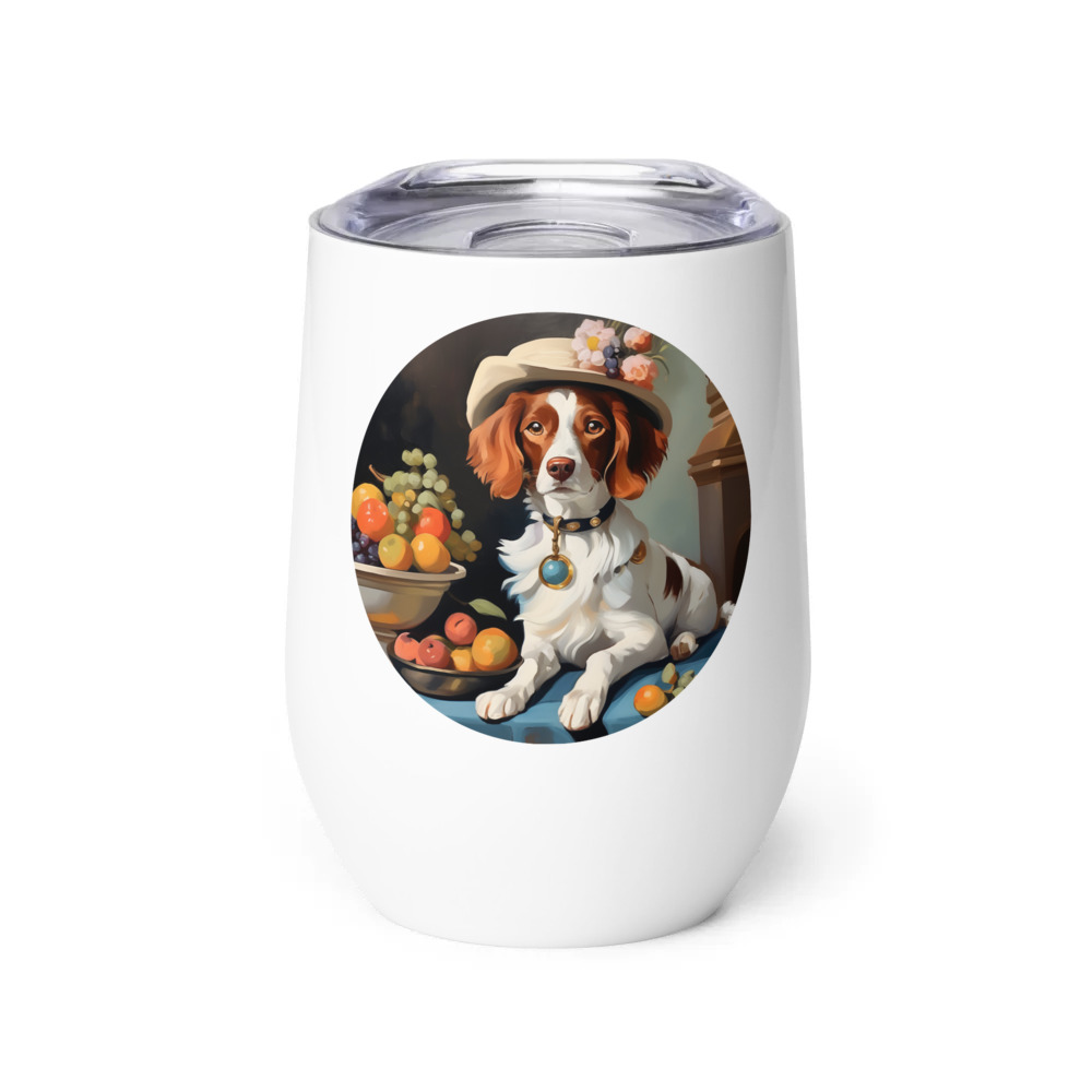 PugMug Custom Brittany Dog Wine Tumbler