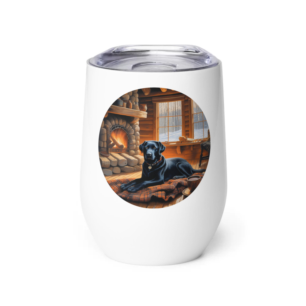 PugMug Custom Black Labrador Retriever Wine Tumbler