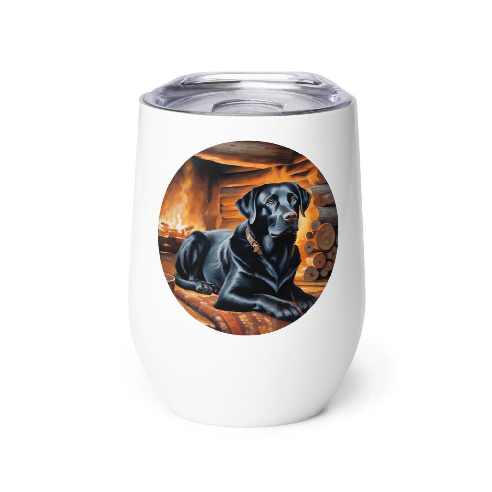 PugMug Custom Black Labrador Retriever Wine Tumbler