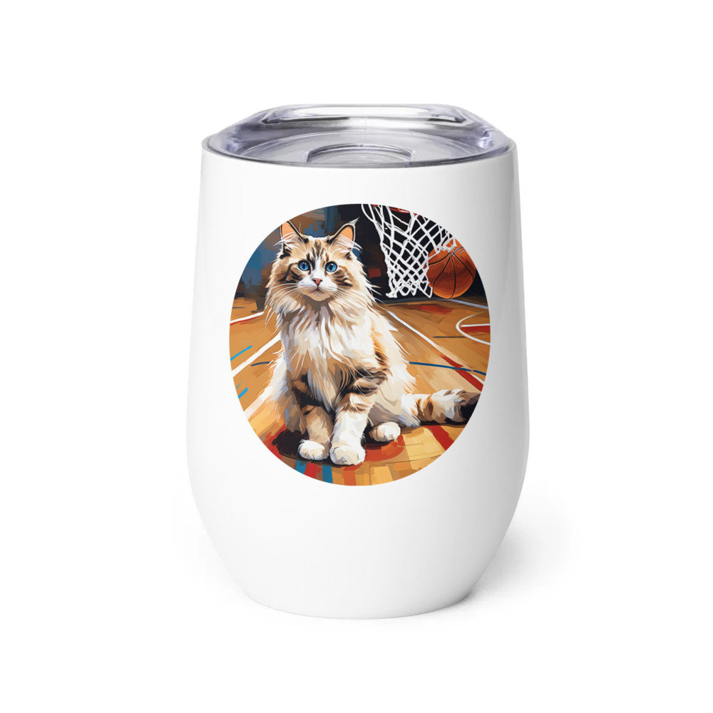 PugMug Custom Tabby Ragdoll Cat Wine Tumbler