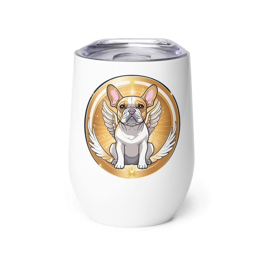 PugMug Custom Tan French Bulldog Wine Tumbler