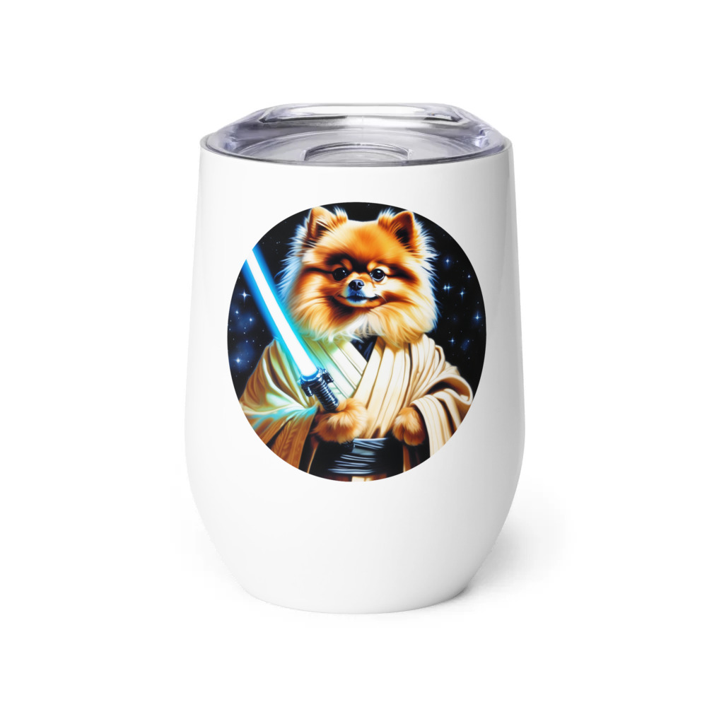 PugMug Custom Tan Pomeranian Wine Tumbler