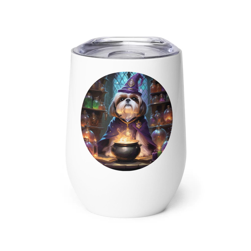 PugMug Custom Shih Tzu Wine Tumbler