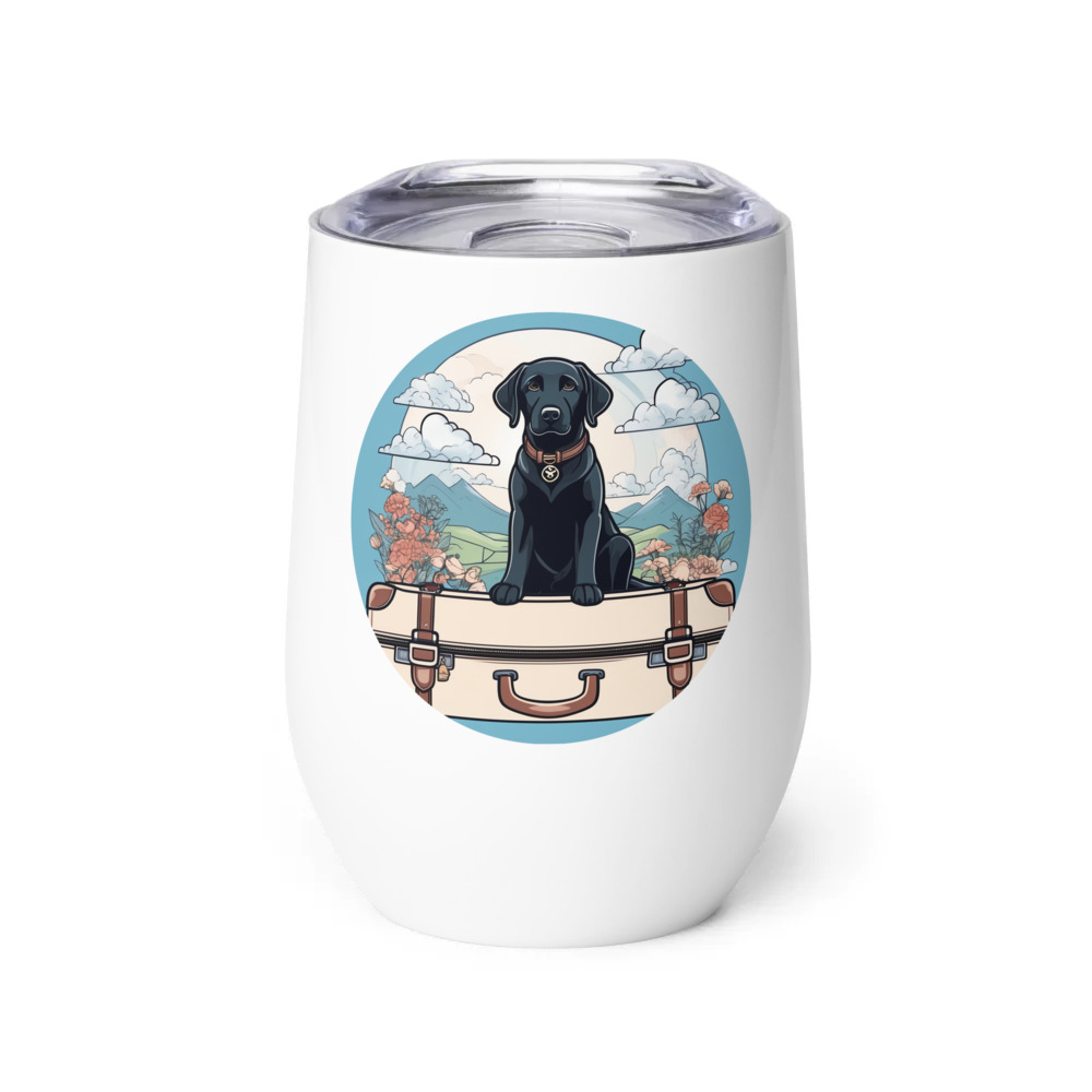 PugMug Custom Black Labrador Retriever Wine Tumbler