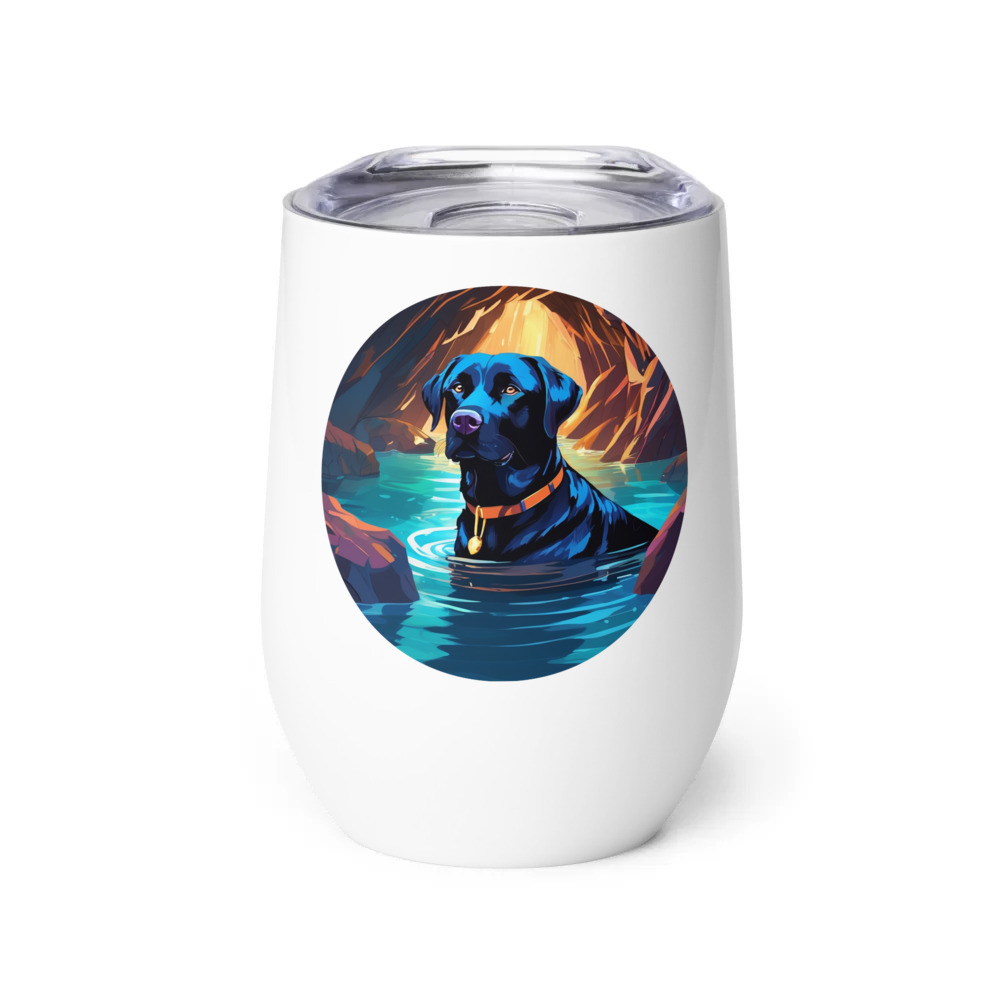 PugMug Custom Black Labrador Retriever Wine Tumbler