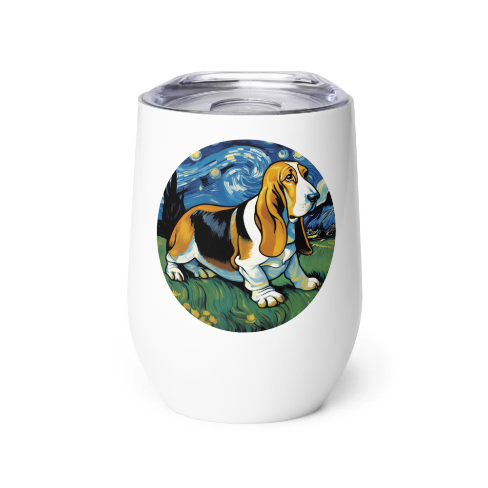 PugMug Custom Basset Hound Wine Tumbler