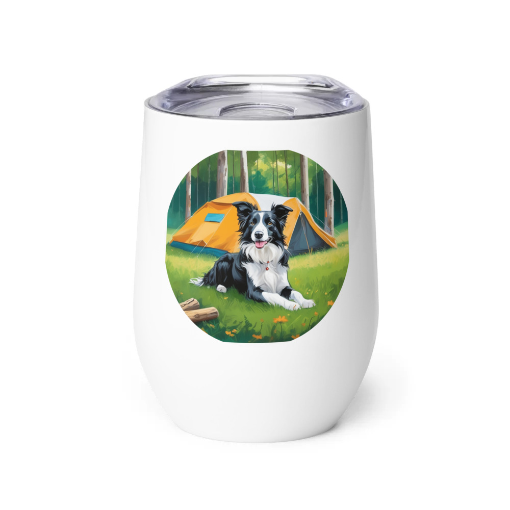 PugMug Custom Border Collie Wine Tumbler