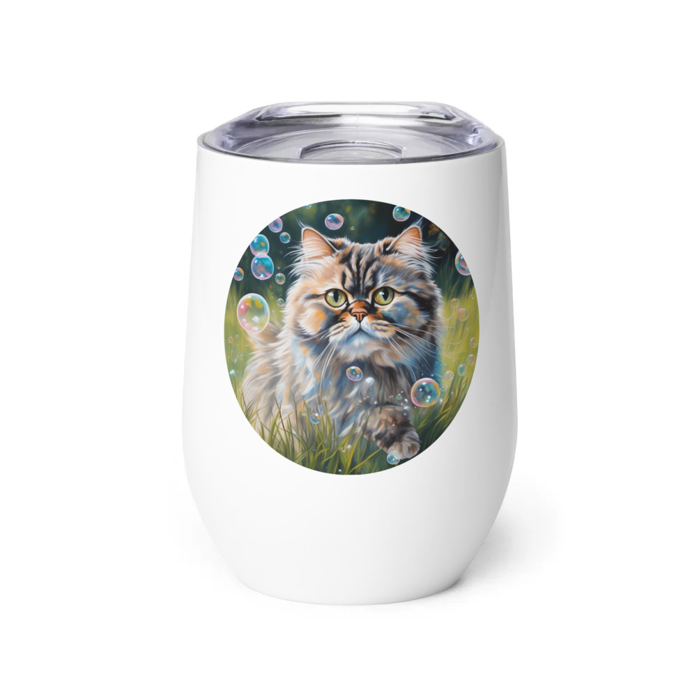 PugMug Custom Tabby Persian Cat Wine Tumbler