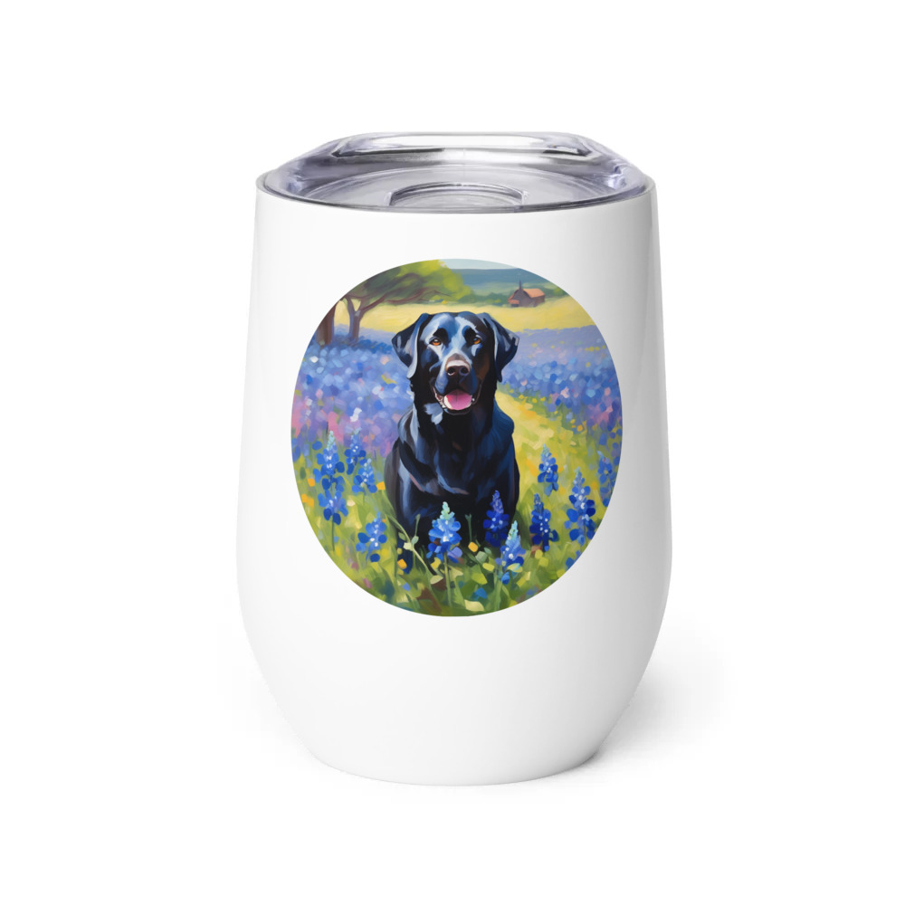 PugMug Custom Black Labrador Retriever Wine Tumbler