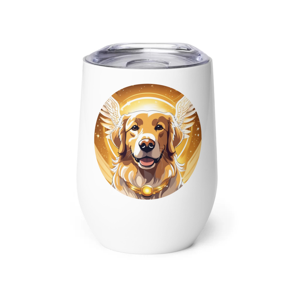 PugMug Custom Golden Retriever Wine Tumbler