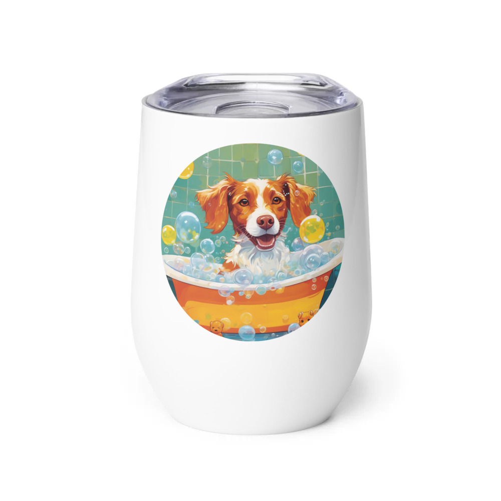 PugMug Custom Brittany Dog Wine Tumbler