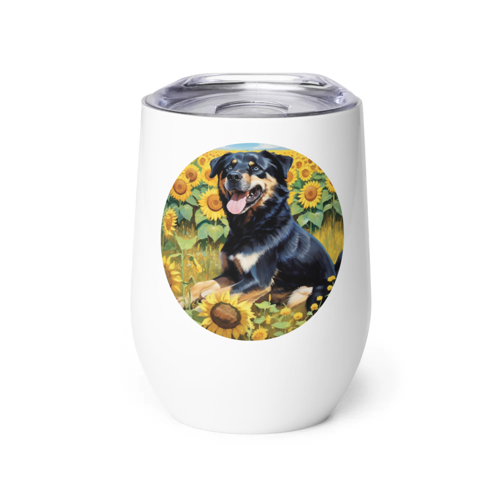 PugMug Custom Blue Wine Tumbler