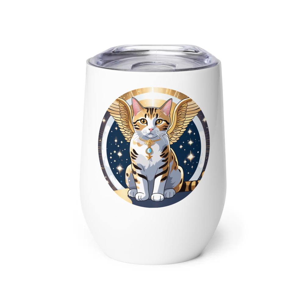 PugMug Custom Tabby American Shorthair Cat Wine Tumbler