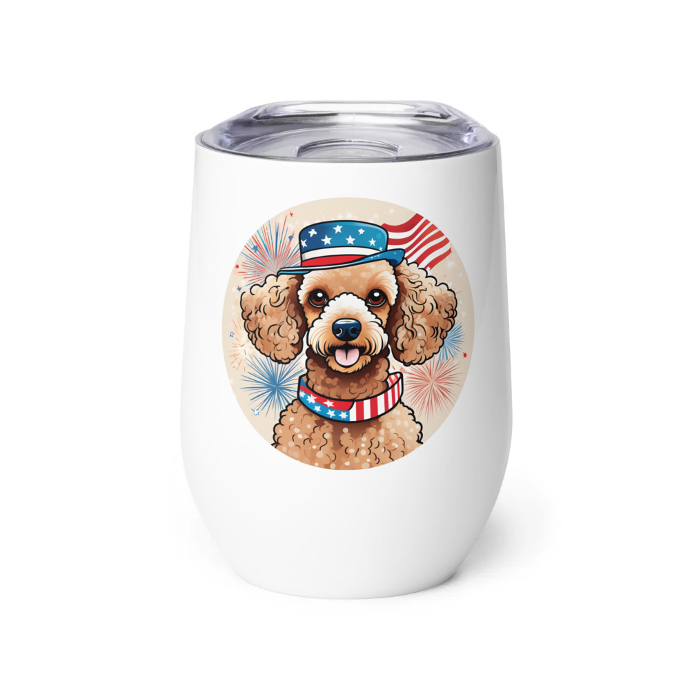 PugMug Custom Tan Poodle Wine Tumbler