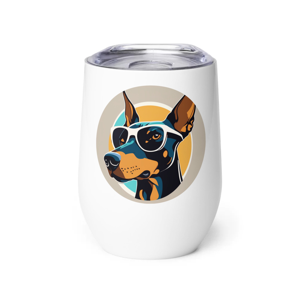 PugMug Custom Doberman Pinscher Wine Tumbler