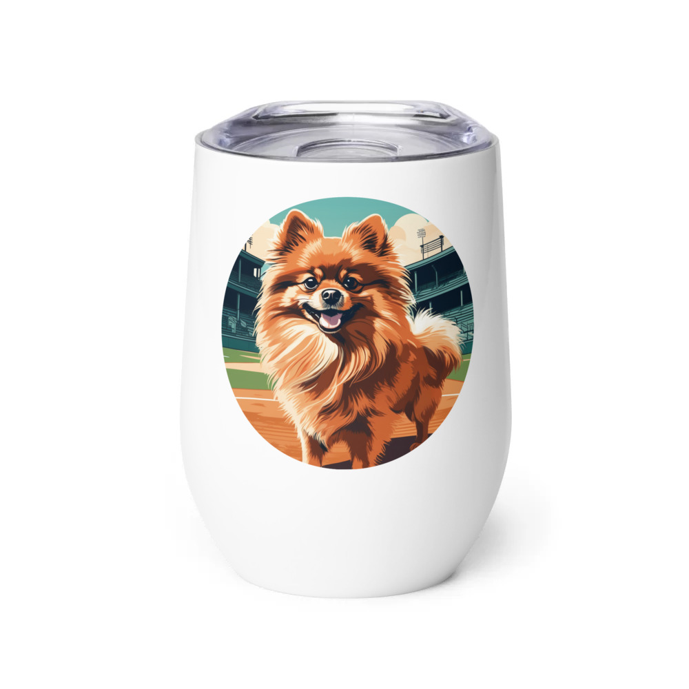 PugMug Custom Tan Pomeranian Wine Tumbler