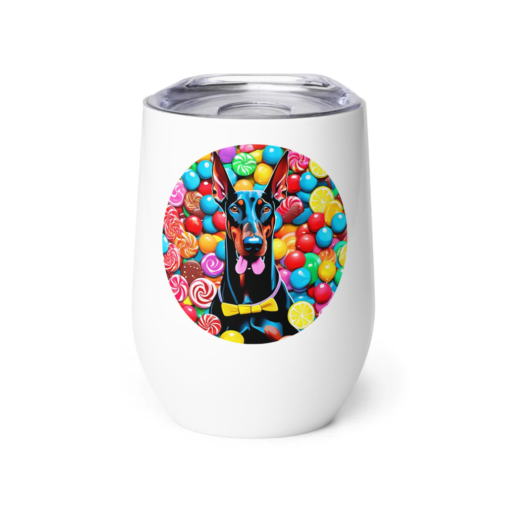 PugMug Custom Doberman Pinscher Wine Tumbler