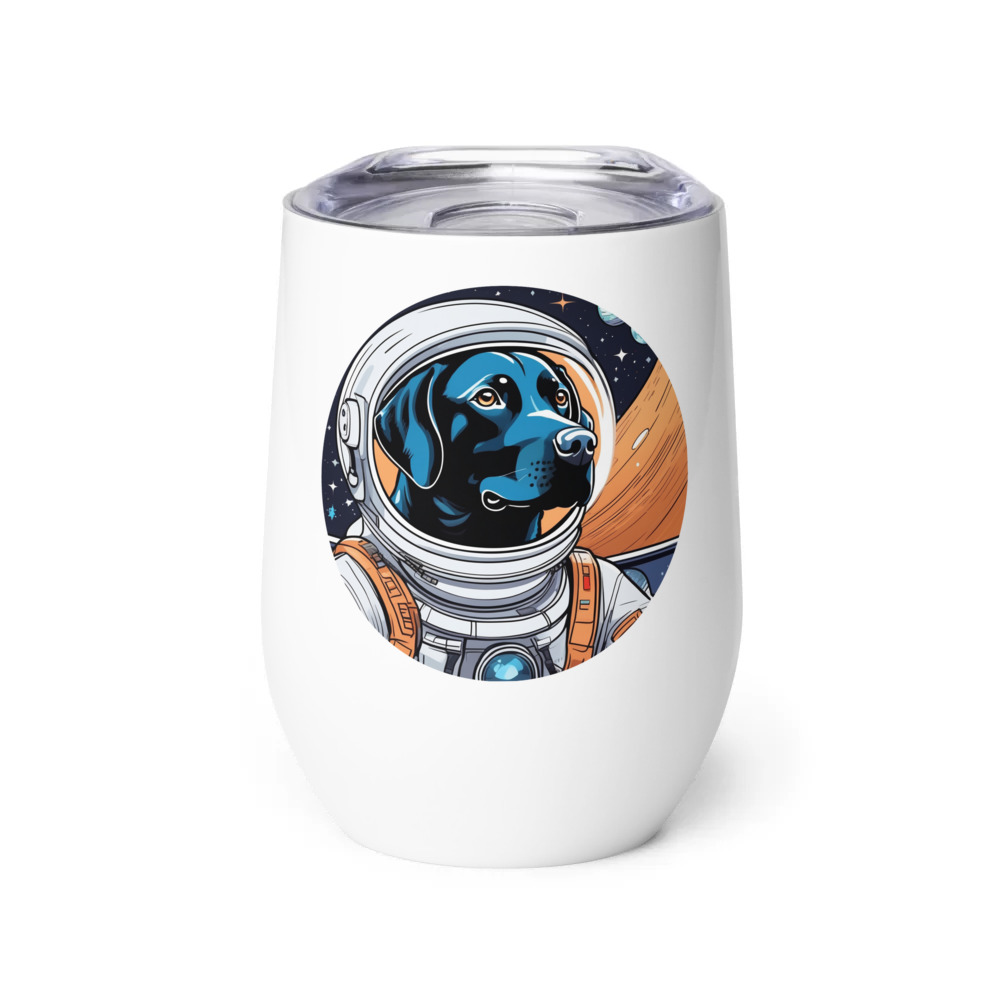 PugMug Custom Black Labrador Retriever Wine Tumbler