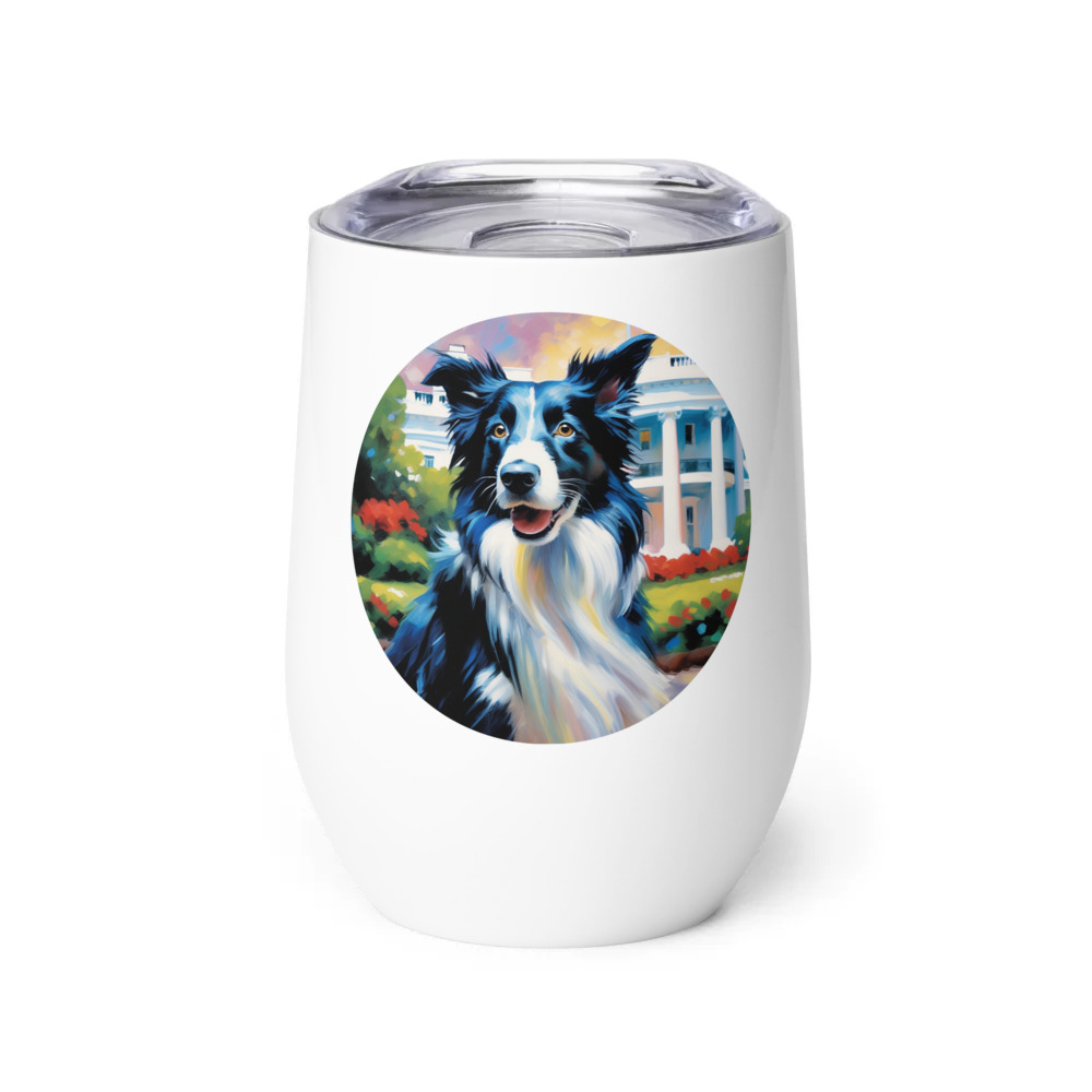 PugMug Custom Border Collie Wine Tumbler