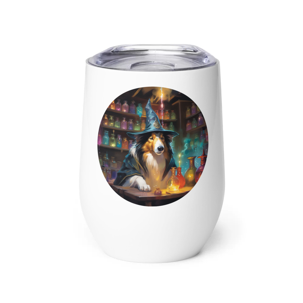 PugMug Custom Collie Wine Tumbler