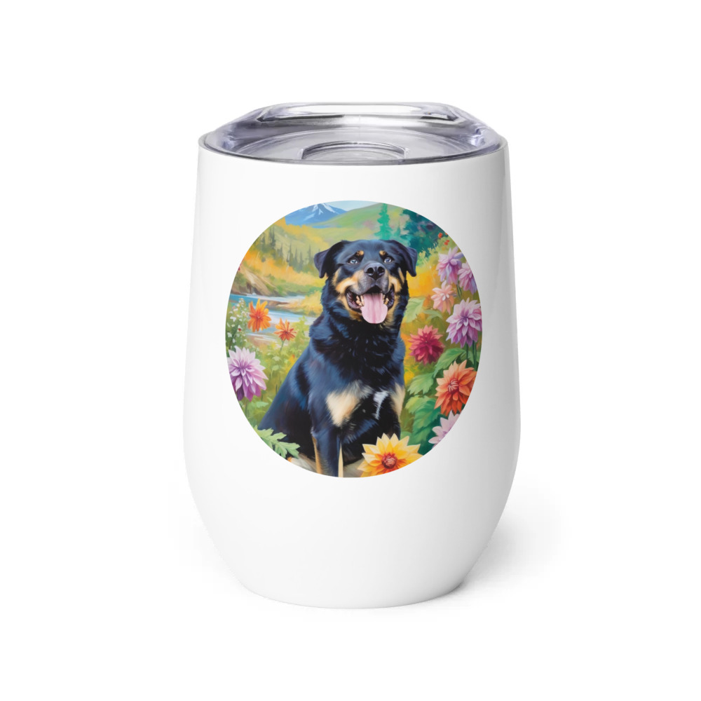 PugMug Custom Blue Wine Tumbler