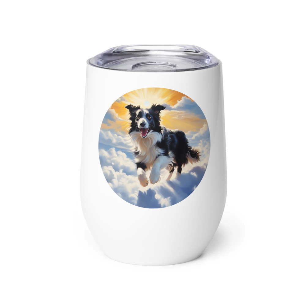 PugMug Custom Border Collie Wine Tumbler
