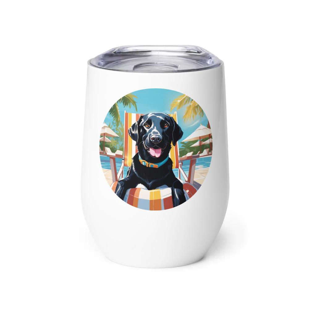 PugMug Custom Black Labrador Retriever Wine Tumbler