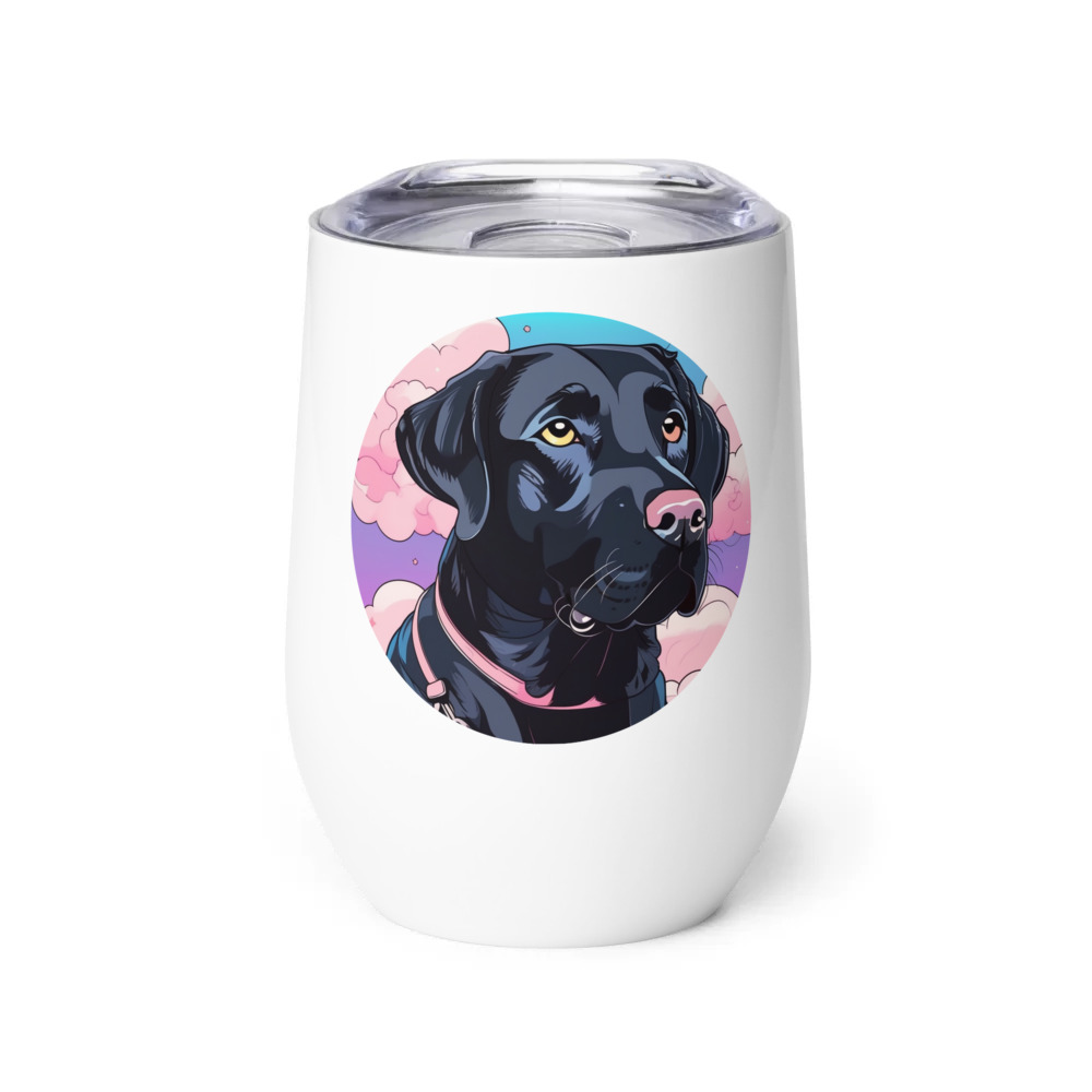 PugMug Custom Black Labrador Retriever Wine Tumbler