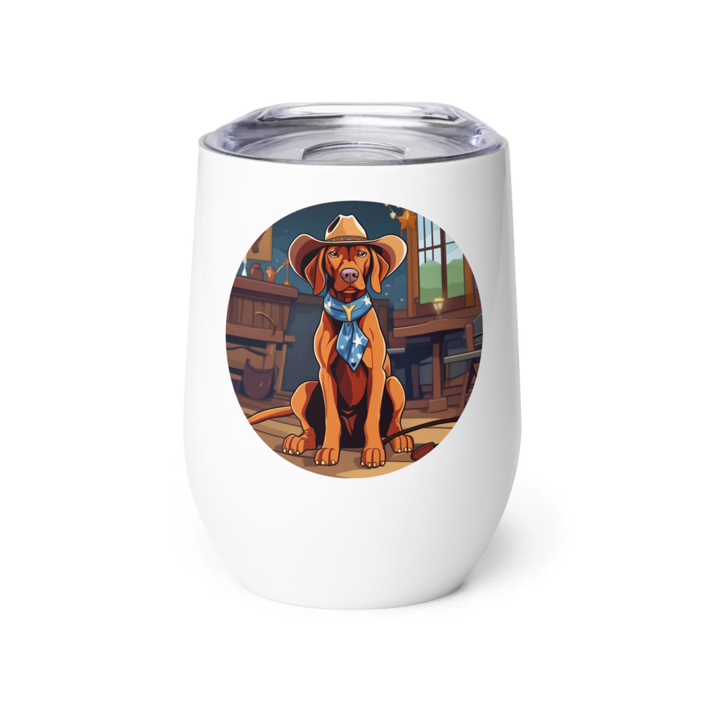 PugMug Custom Vizsla Wine Tumbler