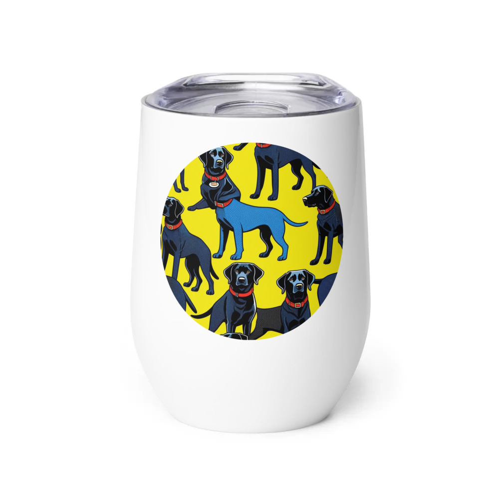 PugMug Custom Black Labrador Retriever Wine Tumbler