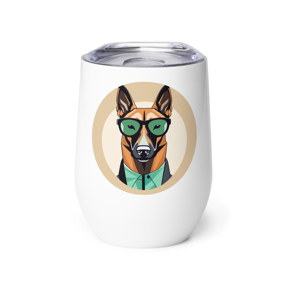 PugMug Custom Belgian Malinois Wine Tumbler