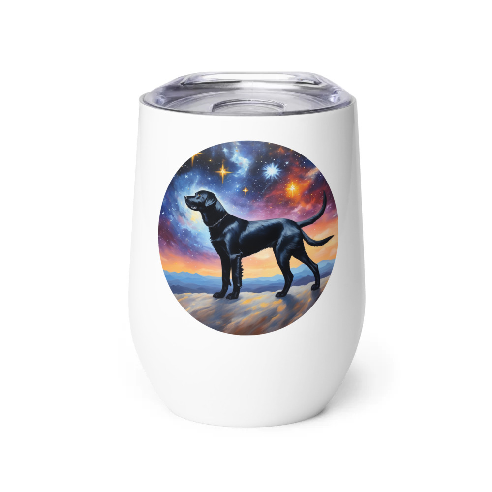 PugMug Custom Black Labrador Retriever Wine Tumbler